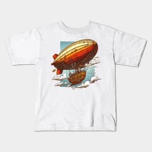 Steampunk Fantasy Airship Kids T-Shirt